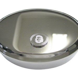 Etched Oval Che Guevara Oval Trinket Jewelry Box